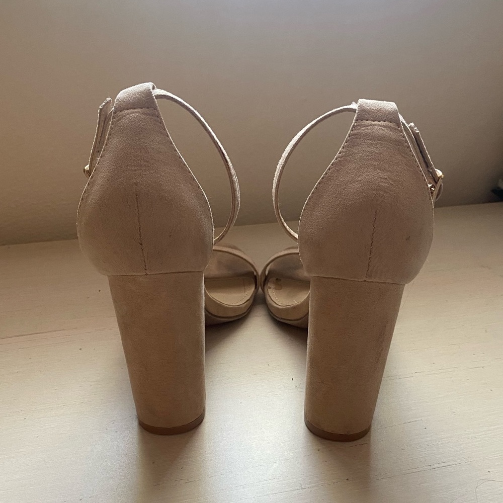 Lulu’s Taylor Natural Suede Ankle Strap Heel- Size 6.5 - Picture 3 of 5